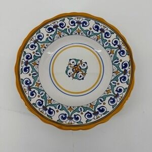 Set of 2 Williams Sonoma Savona Portugal 10.5" Pasta Bowl Floral Blue Yellow